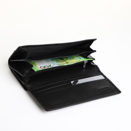 Women's wallet on a magnet, black color-4