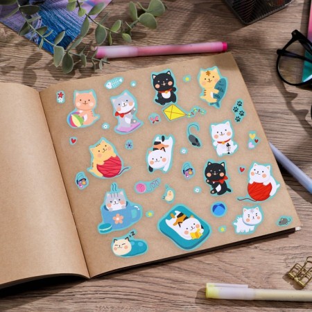 Paper stickers "Cute fluffs", 11 × 16 cm-1