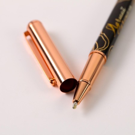 Hand "Happy Teacher", Furniture Pink Gold, Metal, Blue Paste, 1.0 mm-4