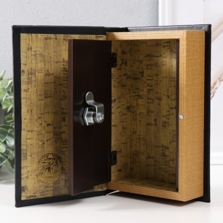 Safe-book wood to the leatherette "peryshko" gold 21x13x5 cm-4