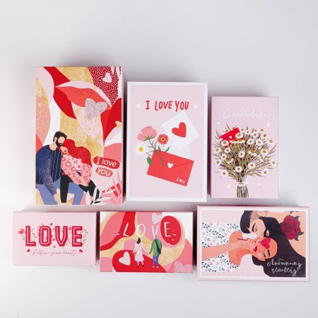 Set of boxes 6 in 1, gift packaging, “Love”, 20 x 12.5 x 7.5 - 32.5 x 20 x 12.5 cm-8