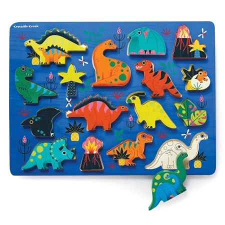 Bilateral wooden puzzle Crocodile Creek "Dinosaurs", 16 elements