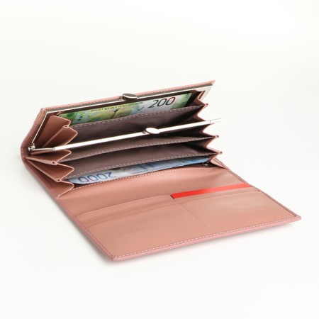Women's wallet on magnets, pink color-3