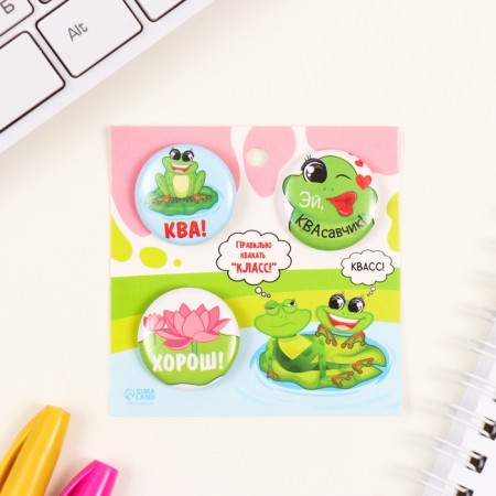 Icons sunset set 3 pcs d = 25 mm "frog" 7x7 cm-1