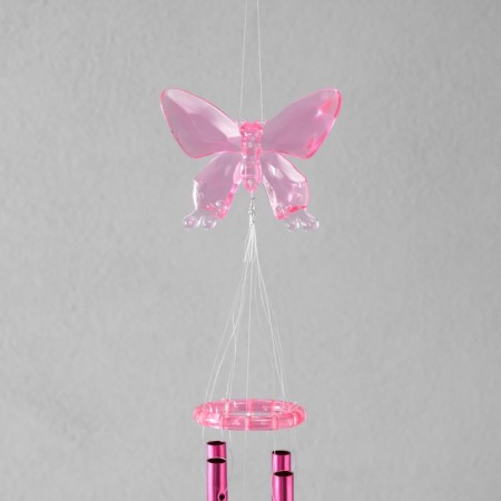 Wind Music Plastic "Butterfly with Flower" mix 4 tubes 40 cm-2