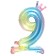 Foil ball 32 "Number 9 with the crown, gradient on the stand