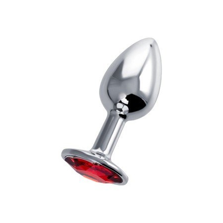 Anal sleeve of little pieces, silver, with a red crystal, Ø 2.5 cm, 46 g-1