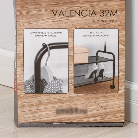 Valencia 32m clothing stand, 91.5 × 30 × 162 cm, black color-9