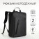 City backpack on a zipper, 2 pockets, with USB, black color