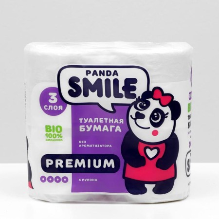 Panda toilet paper 3 layers, 4 rolls-1