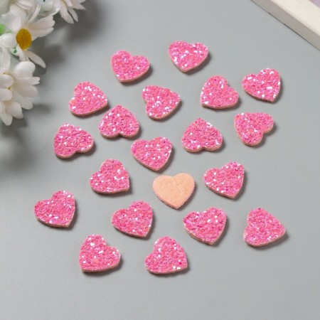 Decor for the creativity of felt lords "heart" pink 2x2 cm-1