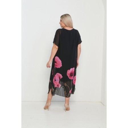 Female dress, size 64, black color-4
