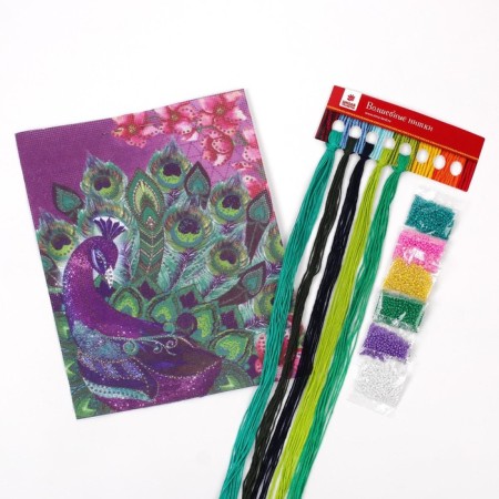 Cross -stitching with beads "Pavlin", a set for creativity, 20 x 25 cm-2