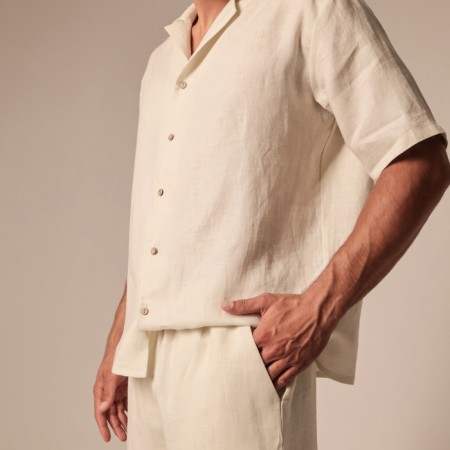 Male home -made costume (short sleeve and pants shirt) SL Home p. M, milk-5