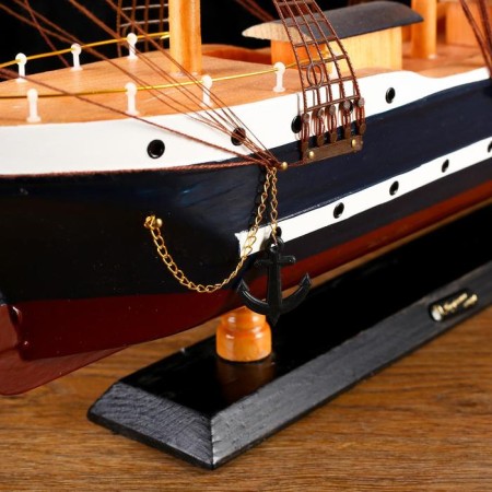 The souvenir ship is large "Gedan", the sides are blue, the sails are white, 82 × 13 × 62 cm-3