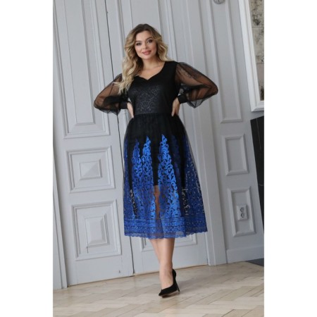 Women's dress, size 54, black color, blue