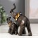 Souvenir Polystone "Elephant African Brown with elephants" Golden ears 11x12x5.5 cm