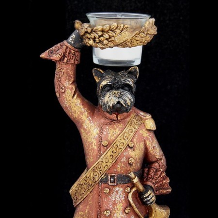 Polystone candlestick "English cartoons-pepa of warrior" 29x10x11.3 cm-3