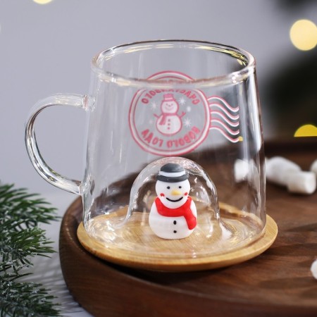 Glass mug with a "happy New Year" lid, 350 ml-7