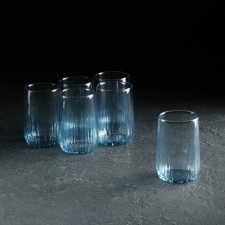 Set of glass glasses Nova, 6 pcs, 135 ml, blue