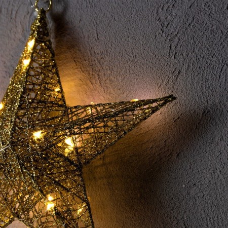 LED figure "Golden Star" 30.5 cm, metal, batteries AAX2 (not complete), glow warm white-2