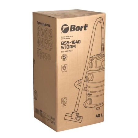 Building vacuum cleaner BRT BSS-1640-STORM, vacuum cleaner 40 l, dry and wet cleaning-10
