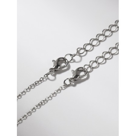 Kulons "Demetrons" Heart with wings, white color in silver, 45 cm-3