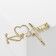 Brooch "Stetoscope" cardiogram, black color in gold