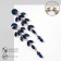 Hanging earrings with rhinestones "bun" deciduous, blue in gold, 9.5 cm