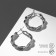 Ring Earrings "Two lines" Hiring, Color Silver, D = 2.5 cm