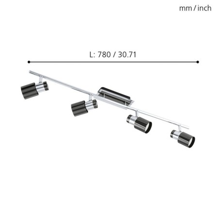 Davida 1, 4x5W GU10 lamp, chrome color, black-1