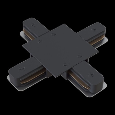 Connector X-shaped for the built-in track system Technical tra002CX-11B, 13x13x2 cm, black color-3
