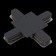 Connector X-shaped for the built-in track system Technical tra002CX-11B, 13x13x2 cm, black color
