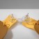 Earrings Metal "brightness" geometry, color yellow-brown