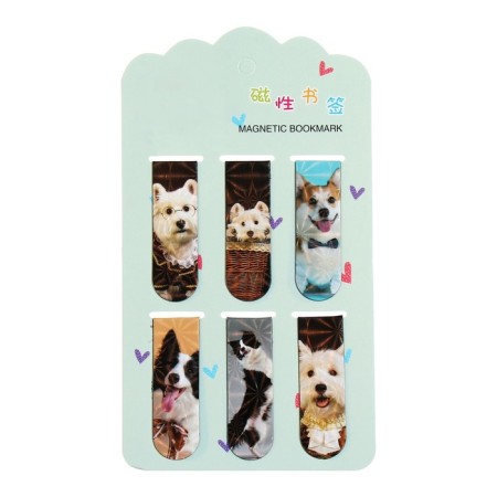 A set of magnetic bookmark for books Calligrata 6 pieces, "dogs", mix-3