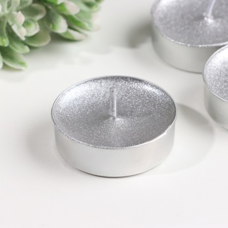 Candle in the Gilsa "Puck", silver, 6 pcs-2
