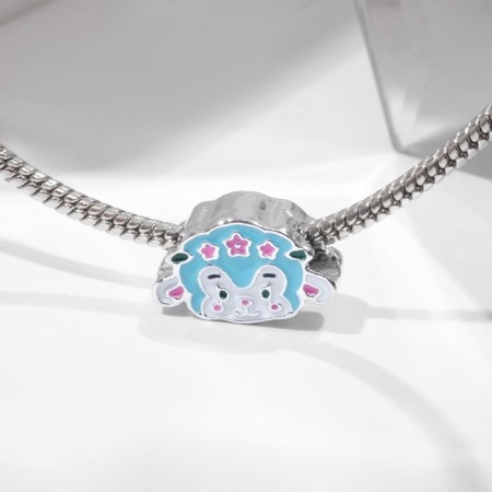 Talisman "Cartoon" sheep, colored in silver-1