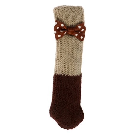 Cappio socks for furniture with a bow, brown color-1