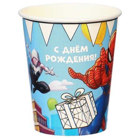 Birthday glass "Happy Birthday!", 250 ml, Spider-Man-2