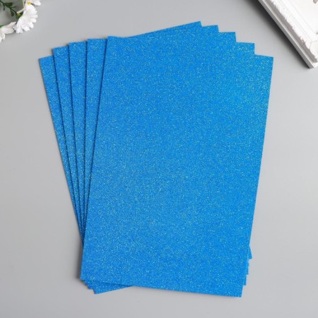 Foamiran "neon shine - blue" 2 mm format A4 (set of 5 sheets)-2