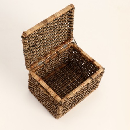 Wicker basket, 52x42x35 cm, reeds, seaweed-3