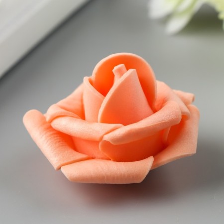 Foamiran rose, peach d-4 cm-1