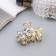 Hair crab "Heather" bows, 4.5 cm, gold-serebly