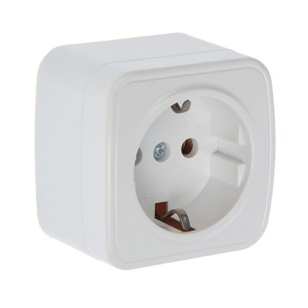 Rosette Union "Electra", 16 A, single, outer, with salary, white
