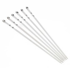 A set of skewers for barbecue 6 pcs, hilt - ring, width - 1 cm, 60 cm
