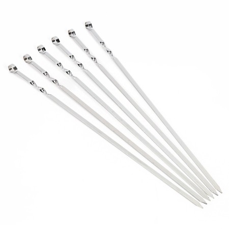 A set of skewers for barbecue 6 pcs, hilt - ring, width - 1 cm, 60 cm