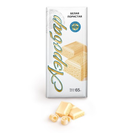 Porous confectionery tile "Aerobar", white, 65 g