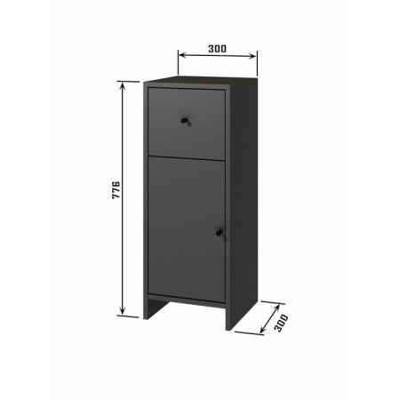 Комод 1Я-300, 300х300х776, Квадро/Антрацит-1