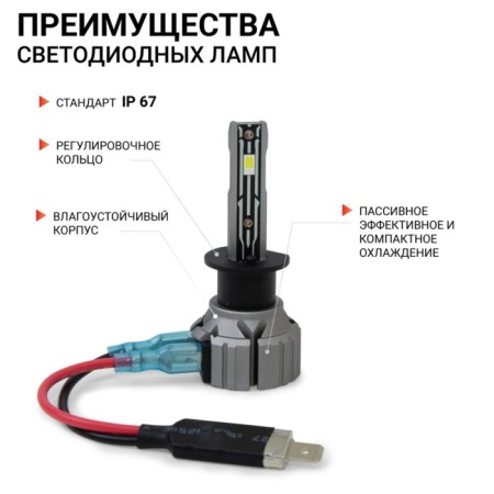 LED AUTOPROFI, H1, 12V / 15W, 6000K, 4000 LM.-2