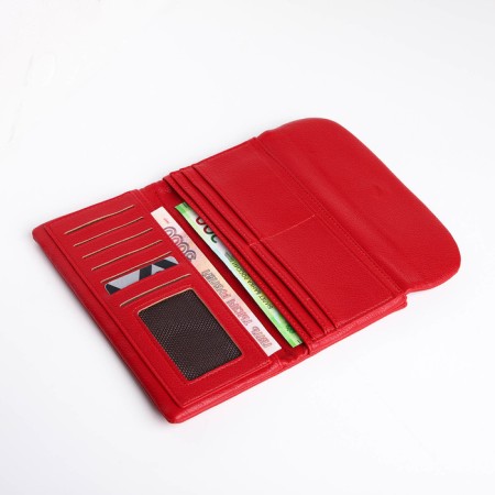 Women's wallet on magnet, red color-4